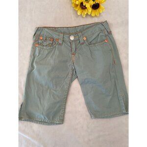 Y2K True Religion Joey Short Big Row 27" Waist USA Made Jeans